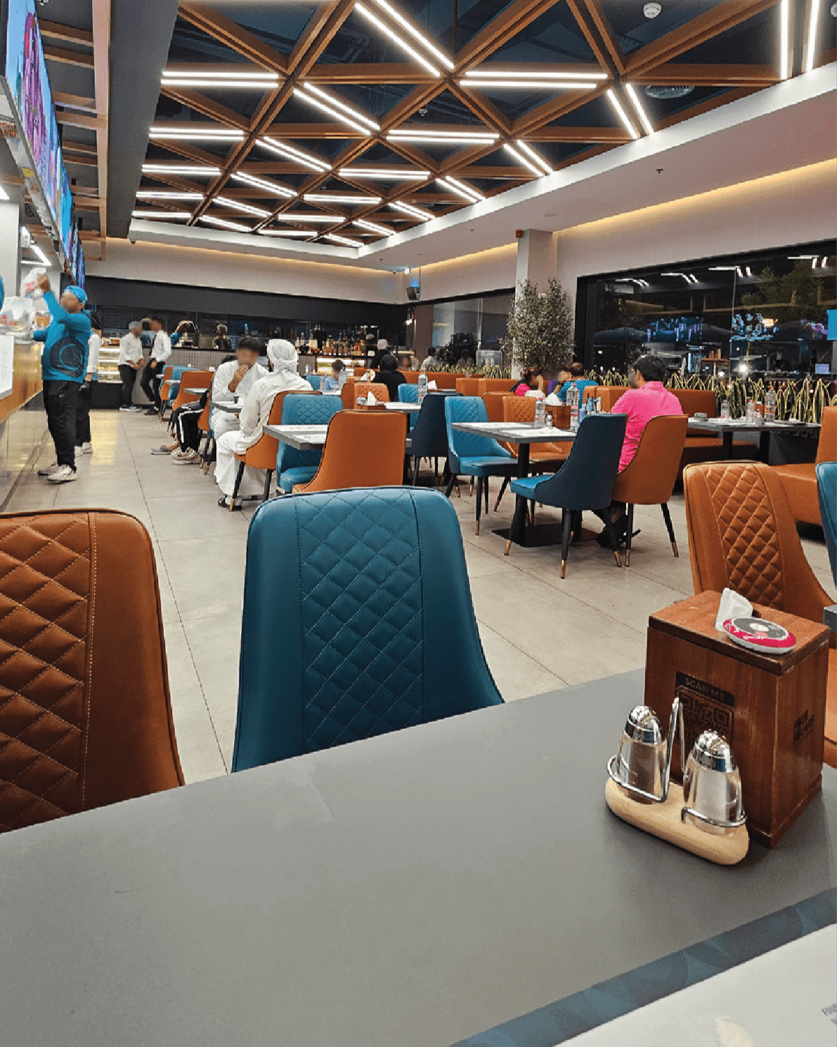 Upscale restaurant interior